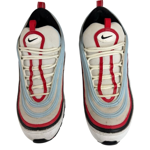 Nike Air Max 97 White Red Light Blue Running Sneakers Men’s Size 11 - Picture 4 of 15
